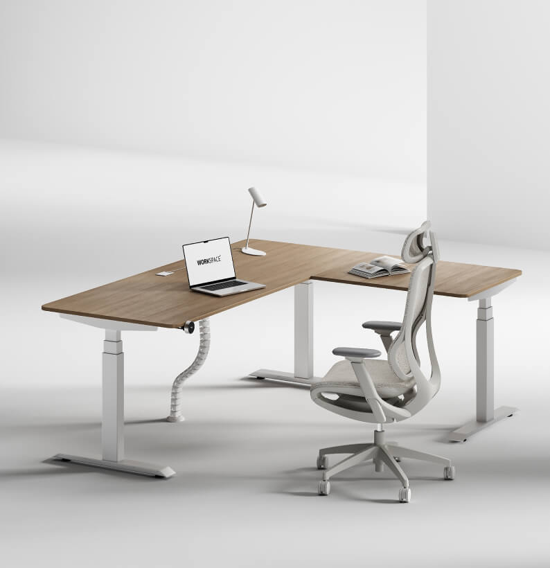 Max Series Triple Motor L-Shape Height Adjustable Desk